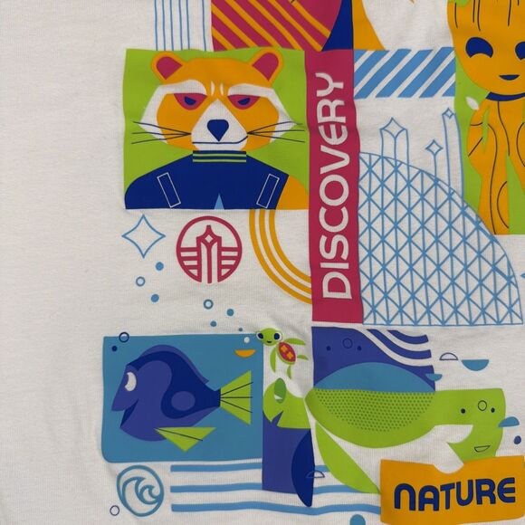 Disney Parks EPCOT Reimagined Raglan T-Shirt Large Mickey Figment Groot Nemo - Picture 12 of 14